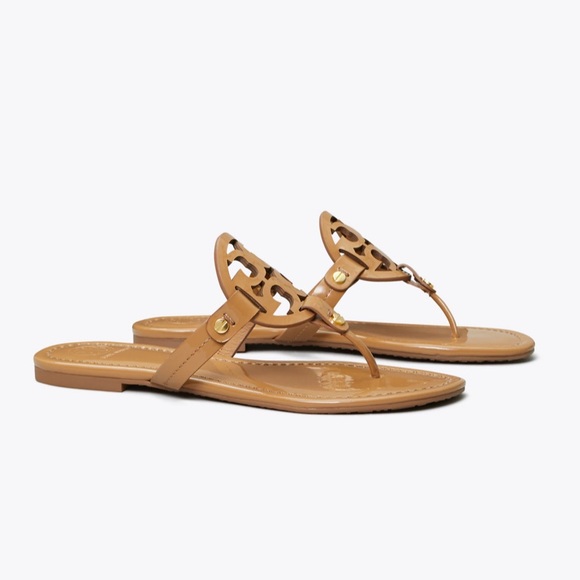 NEW 10.5 Tory Burch Miller Patent Leather Sand - Picture 2 of 11